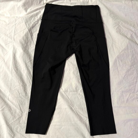 EXCELLENT Lululemon Fast & Free Crop II Nulux 19" Running Leggings Black Size 6 - Picture 4 of 10